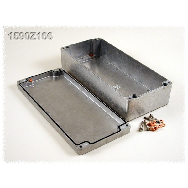 Hammond Screws Electrical Enclosures, 14.17 in H, 3.54 in D, 6.3 in W, 4, 4X, 6, 6P, 12 & 13, Aluminum 1590Z166 - main